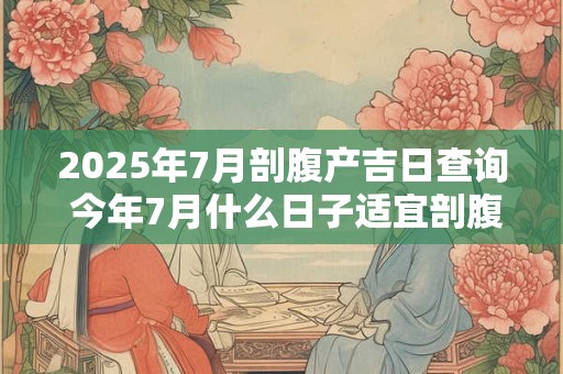 2025年7月剖腹产吉日查询 今年7月什么日子适宜剖腹产生孩子 2025年7月剖腹产吉日查询 今年7月什么日子适宜剖腹产生孩子