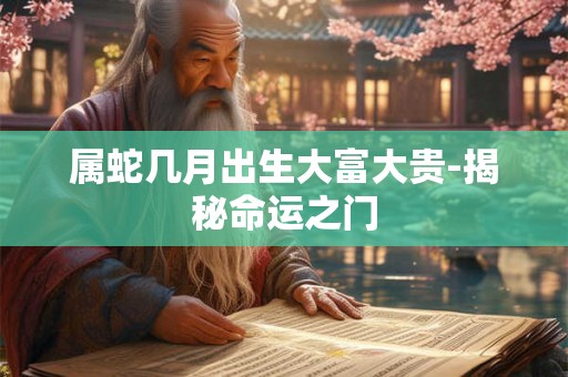 属蛇几月出生大富大贵-揭秘命运之门 属蛇几月出生大富大贵-揭秘命运之门