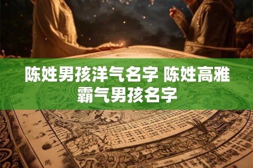 陈姓男孩洋气名字 陈姓高雅霸气男孩名字 陈姓男孩洋气名字 陈姓高雅霸气男孩名字