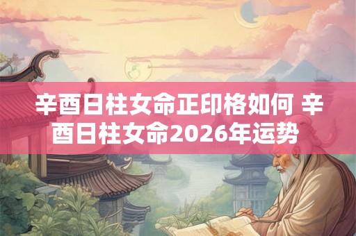 辛酉日柱女命正印格如何 辛酉日柱女命2026年运势 辛酉日柱女命正印格如何 辛酉日柱女命2026年运势