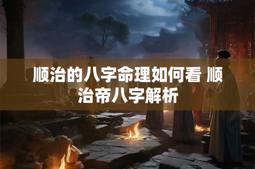 顺治的八字命理如何看 顺治帝八字解析