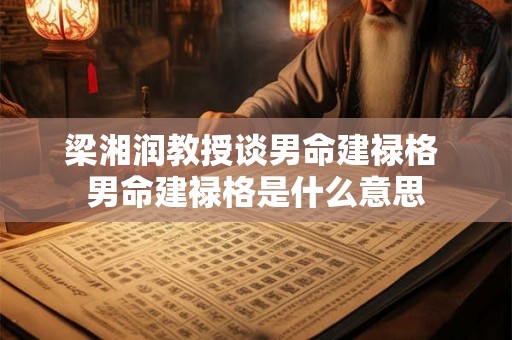 梁湘润教授谈男命建禄格 男命建禄格是什么意思