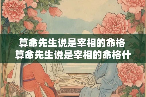 算命先生说是宰相的命格 算命先生说是宰相的命格什么意思 算命先生说是宰相的命格 算命先生说是宰相的命格什么意思