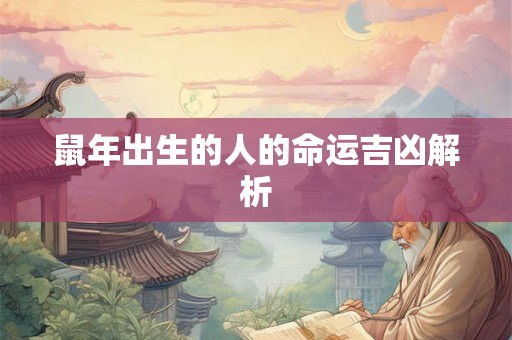 鼠年出生的人的命运吉凶解析