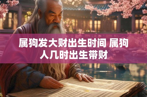 属狗发大财出生时间 属狗人几时出生带财