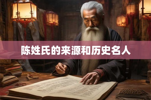 陈姓氏的来源和历史名人 陈姓氏的来源和历史名人