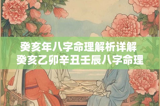 癸亥年八字命理解析详解 癸亥乙卯辛丑壬辰八字命理 癸亥年八字命理解析详解 癸亥乙卯辛丑壬辰八字命理
