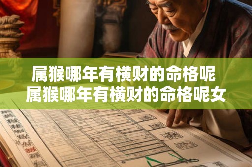 属猴哪年有横财的命格呢 属猴哪年有横财的命格呢女孩