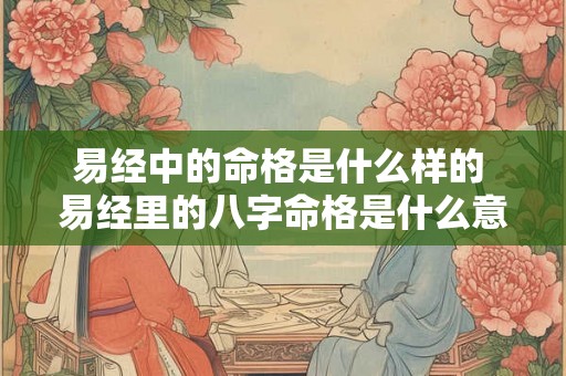 易经中的命格是什么样的 易经里的八字命格是什么意思 易经中的命格是什么样的 易经里的八字命格是什么意思
