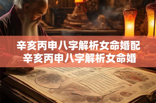 辛亥丙申八字解析女命婚配 辛亥丙申八字解析女命婚配详解