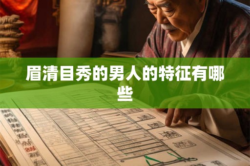 眉清目秀的男人的特征有哪些 眉清目秀的男人的特征有哪些