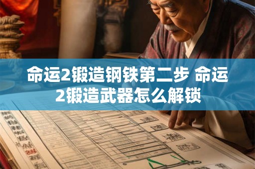 命运2锻造钢铁第二步 命运2锻造武器怎么解锁 命运2锻造钢铁第二步 命运2锻造武器怎么解锁