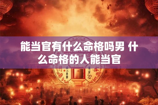 能当官有什么命格吗男 什么命格的人能当官