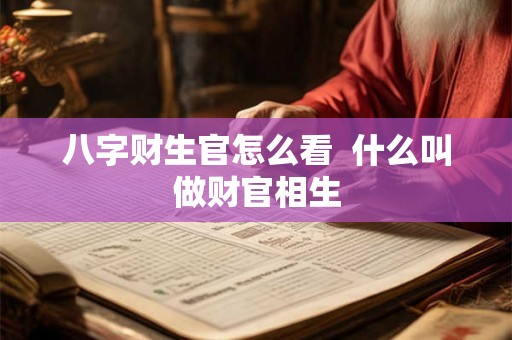 八字财生官怎么看  什么叫做财官相生