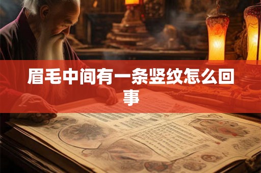 眉毛中间有一条竖纹怎么回事