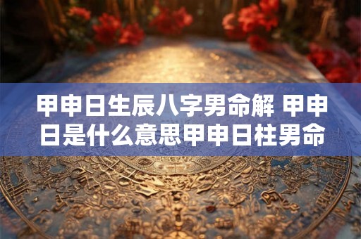 甲申日生辰八字男命解 甲申日是什么意思甲申日柱男命 甲申日生辰八字男命解 甲申日是什么意思甲申日柱男命