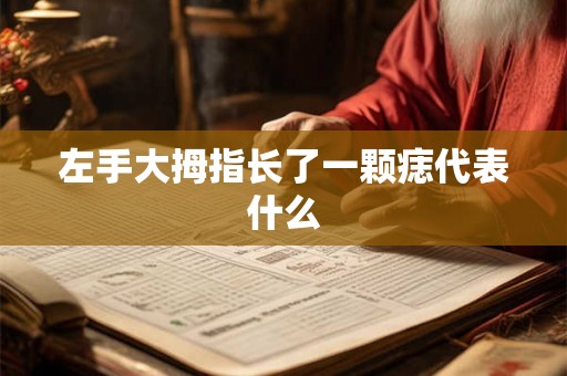 左手大拇指长了一颗痣代表什么 左手大拇指长了一颗痣代表什么