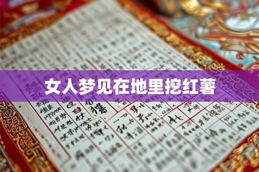 女人梦见在地里挖红薯 女人梦见在地里挖红薯