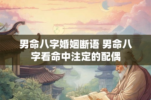 男命八字婚姻断语 男命八字看命中注定的配偶 男命八字婚姻断语 男命八字看命中注定的配偶