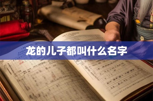 龙的儿子都叫什么名字