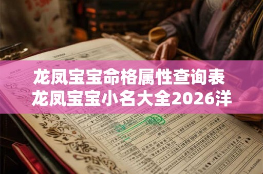 龙凤宝宝命格属性查询表 龙凤宝宝小名大全2026洋气 龙凤宝宝命格属性查询表 龙凤宝宝小名大全2026洋气