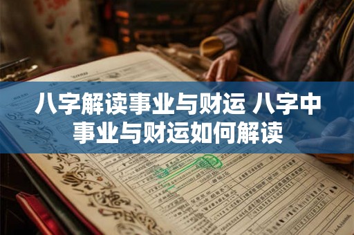 八字解读事业与财运 八字中事业与财运如何解读 八字解读事业与财运 八字中事业与财运如何解读