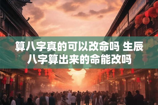 算八字真的可以改命吗 生辰八字算出来的命能改吗