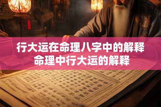 行大运在命理八字中的解释 命理中行大运的解释 行大运在命理八字中的解释 命理中行大运的解释