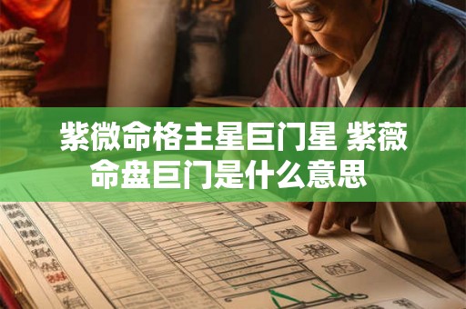 紫微命格主星巨门星 紫薇命盘巨门是什么意思 紫微命格主星巨门星 紫薇命盘巨门是什么意思