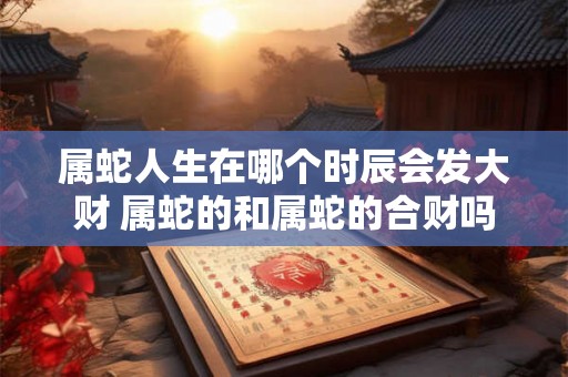 属蛇人生在哪个时辰会发大财 属蛇的和属蛇的合财吗 属蛇人生在哪个时辰会发大财 属蛇的和属蛇的合财吗