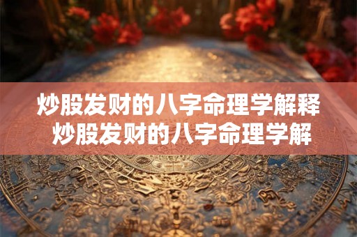 炒股发财的八字命理学解释 炒股发财的八字命理学解释是什么 炒股发财的八字命理学解释 炒股发财的八字命理学解释是什么