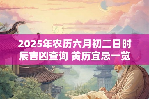 2025年农历六月初二日时辰吉凶查询 黄历宜忌一览表 2025年农历六月初二日时辰吉凶查询 黄历宜忌一览表