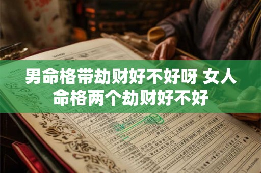 男命格带劫财好不好呀 女人命格两个劫财好不好 男命格带劫财好不好呀 女人命格两个劫财好不好