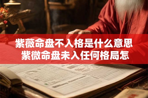 紫薇命盘不入格是什么意思 紫微命盘未入任何格局怎么样 紫薇命盘不入格是什么意思 紫微命盘未入任何格局怎么样