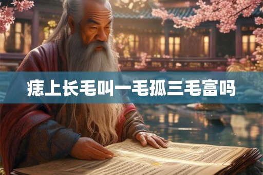 痣上长毛叫一毛孤三毛富吗 痣上长毛叫一毛孤三毛富吗