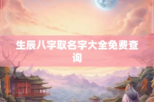生辰八字取名字大全免费查询 生辰八字取名字大全免费查询
