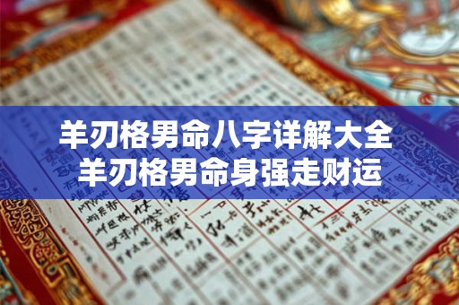 羊刃格男命八字详解大全 羊刃格男命身强走财运 羊刃格男命八字详解大全 羊刃格男命身强走财运
