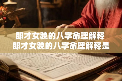 郎才女貌的八字命理解释 郎才女貌的八字命理解释是什么 郎才女貌的八字命理解释 郎才女貌的八字命理解释是什么