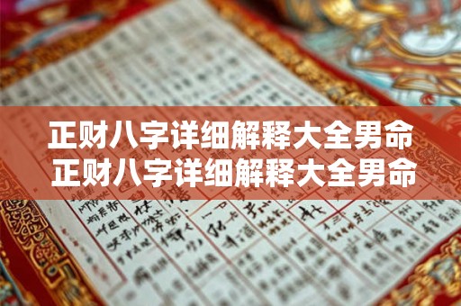 正财八字详细解释大全男命 正财八字详细解释大全男命女命 正财八字详细解释大全男命 正财八字详细解释大全男命女命