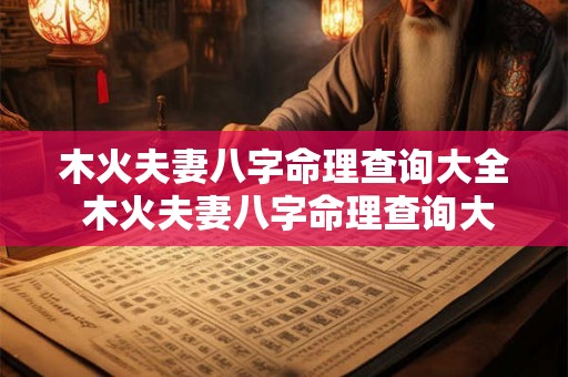 木火夫妻八字命理查询大全 木火夫妻八字命理查询大全图解 木火夫妻八字命理查询大全 木火夫妻八字命理查询大全图解