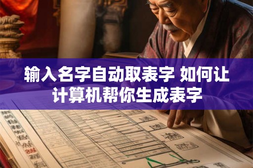 输入名字自动取表字 如何让计算机帮你生成表字