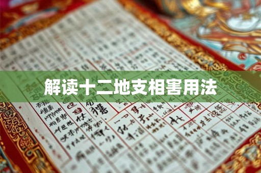 解读十二地支相害用法 解读十二地支相害用法