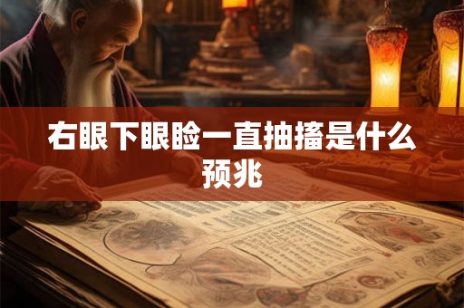 右眼下眼睑一直抽搐是什么预兆