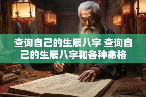 查询自己的生辰八字 查询自己的生辰八字和各种命格 查询自己的生辰八字 查询自己的生辰八字和各种命格