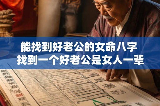 能找到好老公的女命八字 找到一个好老公是女人一辈子的幸福 能找到好老公的女命八字 找到一个好老公是女人一辈子的幸福