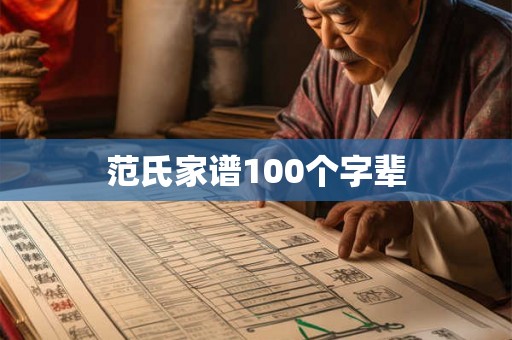 范氏家谱100个字辈 范氏家谱100个字辈