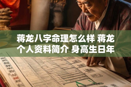 蒋龙八字命理怎么样 蒋龙个人资料简介 身高生日年龄 蒋龙八字命理怎么样 蒋龙个人资料简介 身高生日年龄