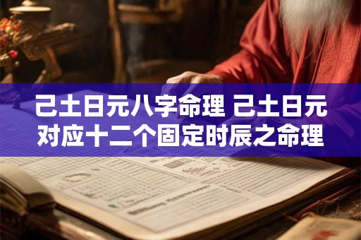 己土日元八字命理 己土日元对应十二个固定时辰之命理