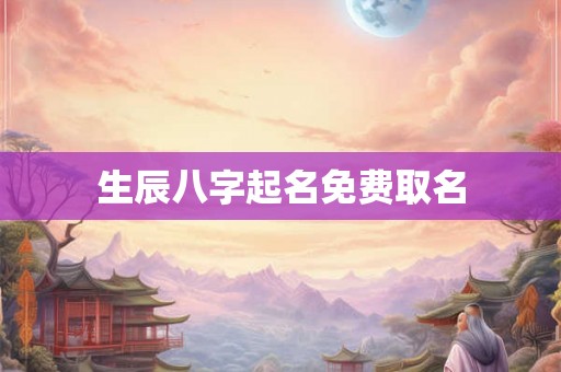 生辰八字起名免费取名