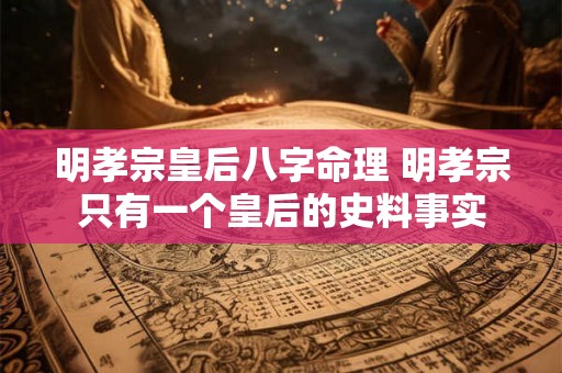 明孝宗皇后八字命理 明孝宗只有一个皇后的史料事实